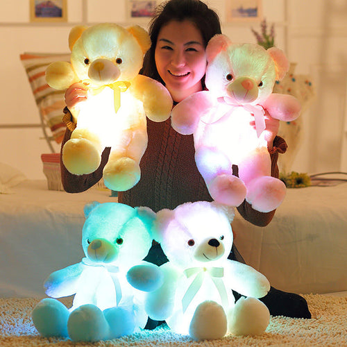 Colorful Glowing Rainbow Teddy Bear Doll