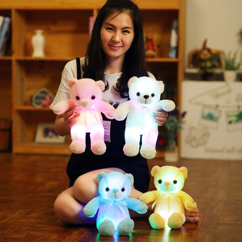 Colorful Glowing Rainbow Teddy Bear Doll